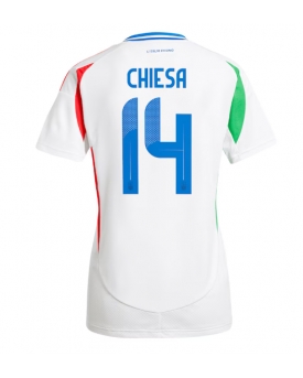 Italia Federico Chiesa #14 Maglia Gara Trasferta Repliche Europei 2024 Donna